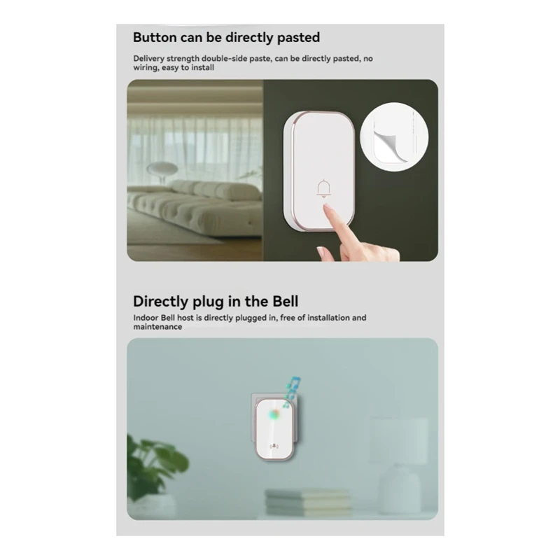 ABGN スマートワイヤレスドアベル 300 メートル範囲ホームウェルカムドアベル 38 曲メロディー区別ドアベルチャイム