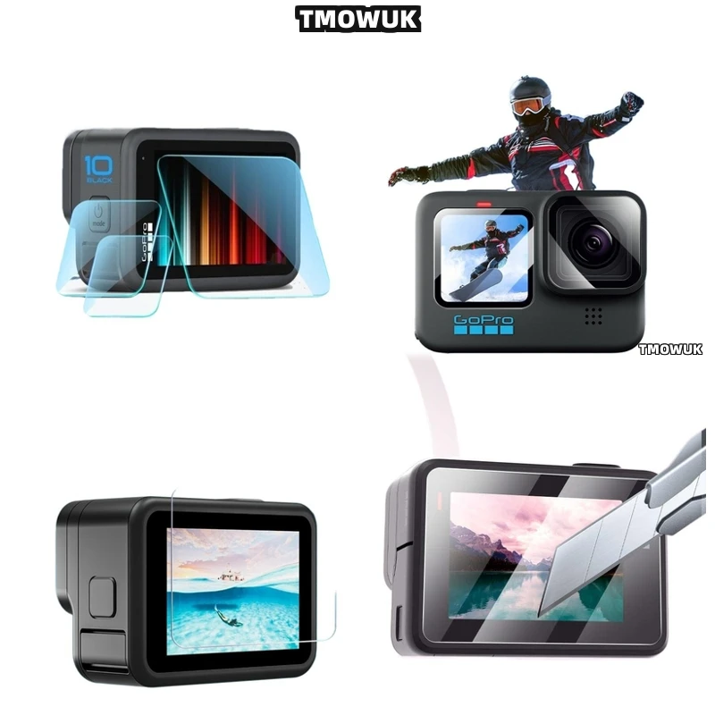 

For GoPro Hero12 11 10 9 HD 9H Tempered Glass Screen Lens Guard Anti-Scratch Full Cover Front & Back