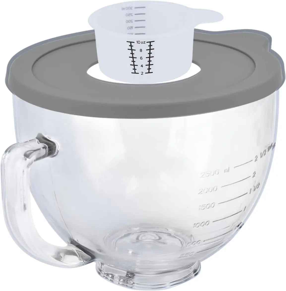 

5 QT Glass Tilt-Head Stand Mixer Bowl with Lid, Compatible with KitchenAid Series, Prevents Spilling