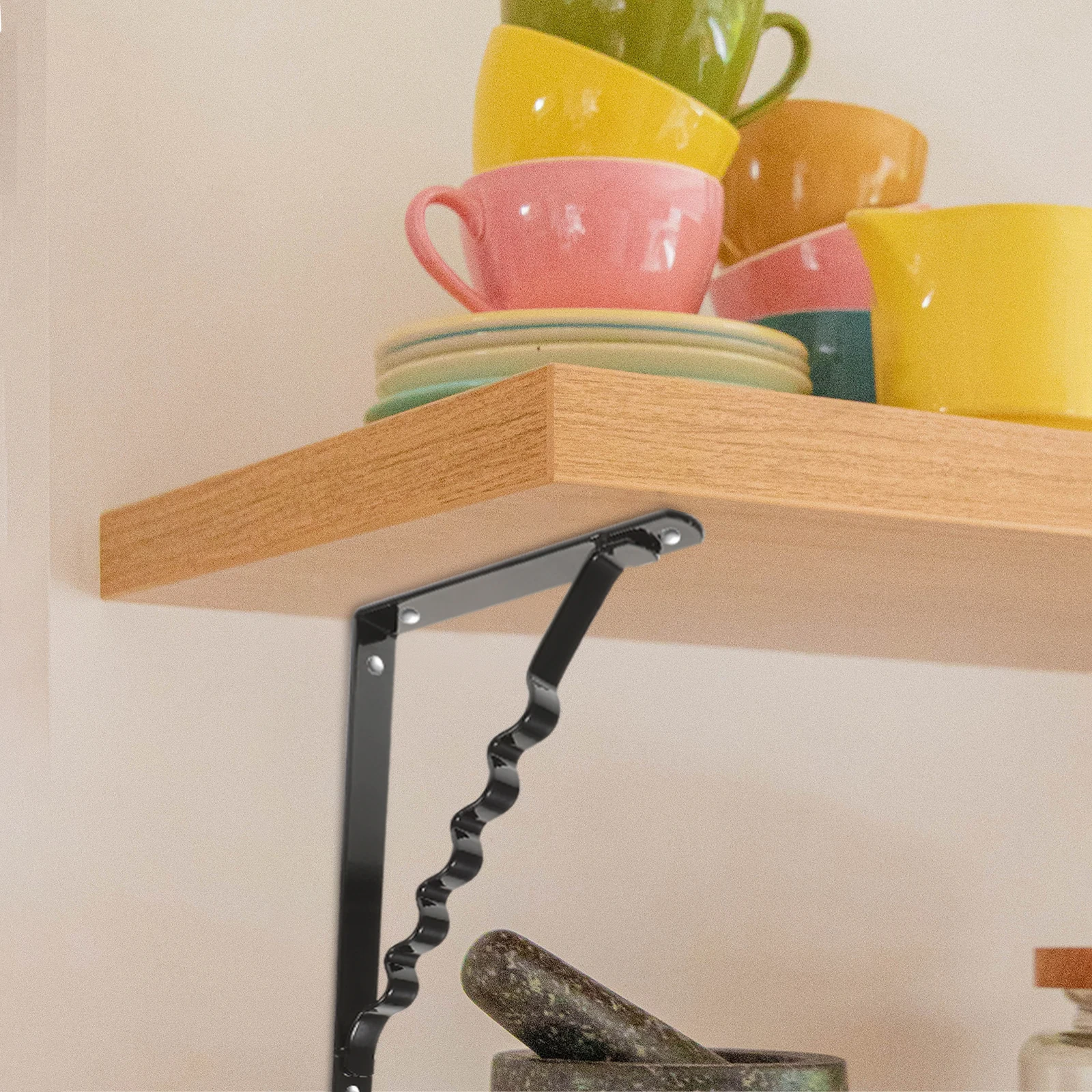 

2pcs Floating Brackets Heavy Duty Wall Mounted Supports Decorative Iron Shelf Brackets 215X135Mm Durable Waterproof Wall Shelf
