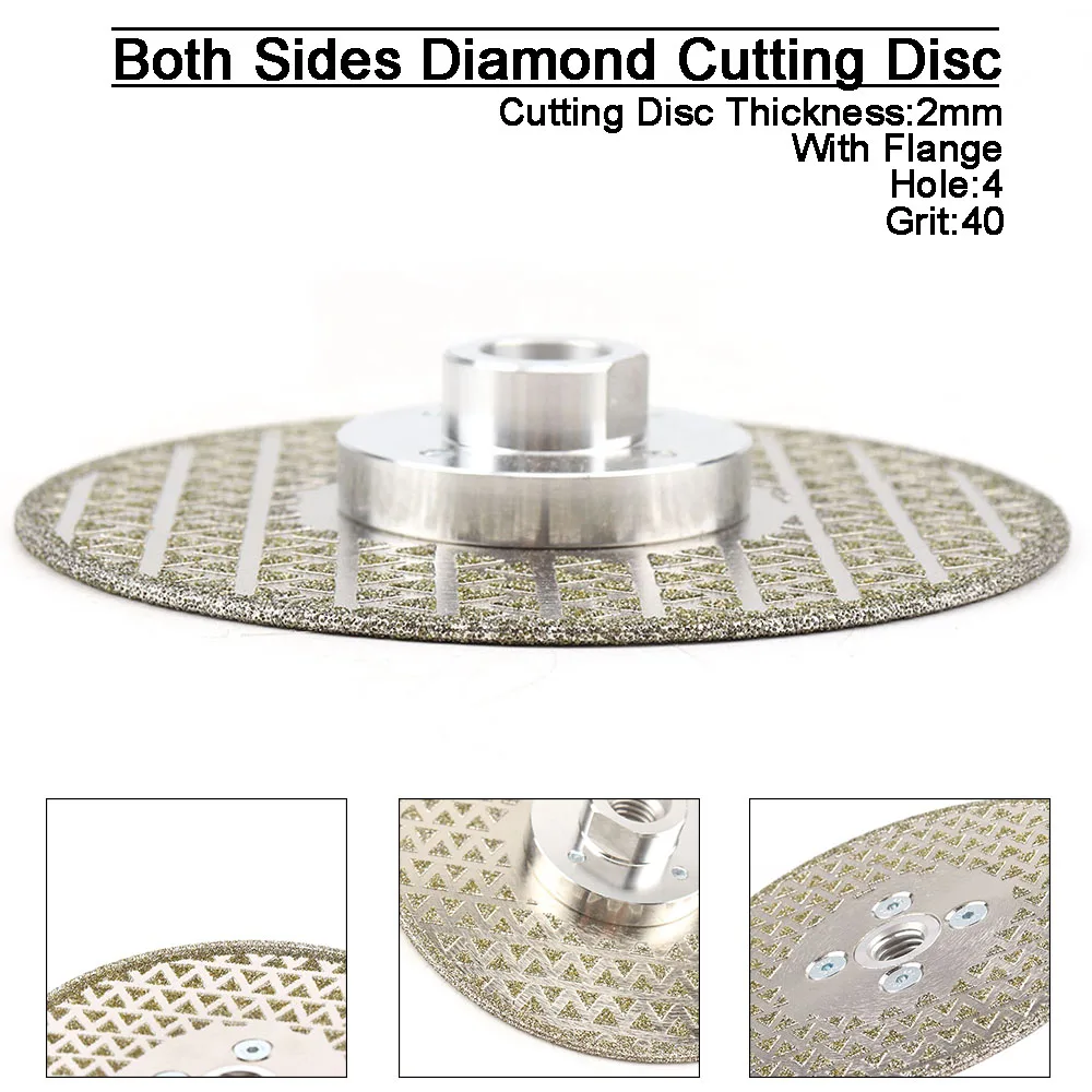 4/4.5/5/6/9 Inch Double Sided Diamond Electroplated Cutting Disc M14 Vacuum Brazed Diamond Cutting Wheel Saw Blade for Sharpener