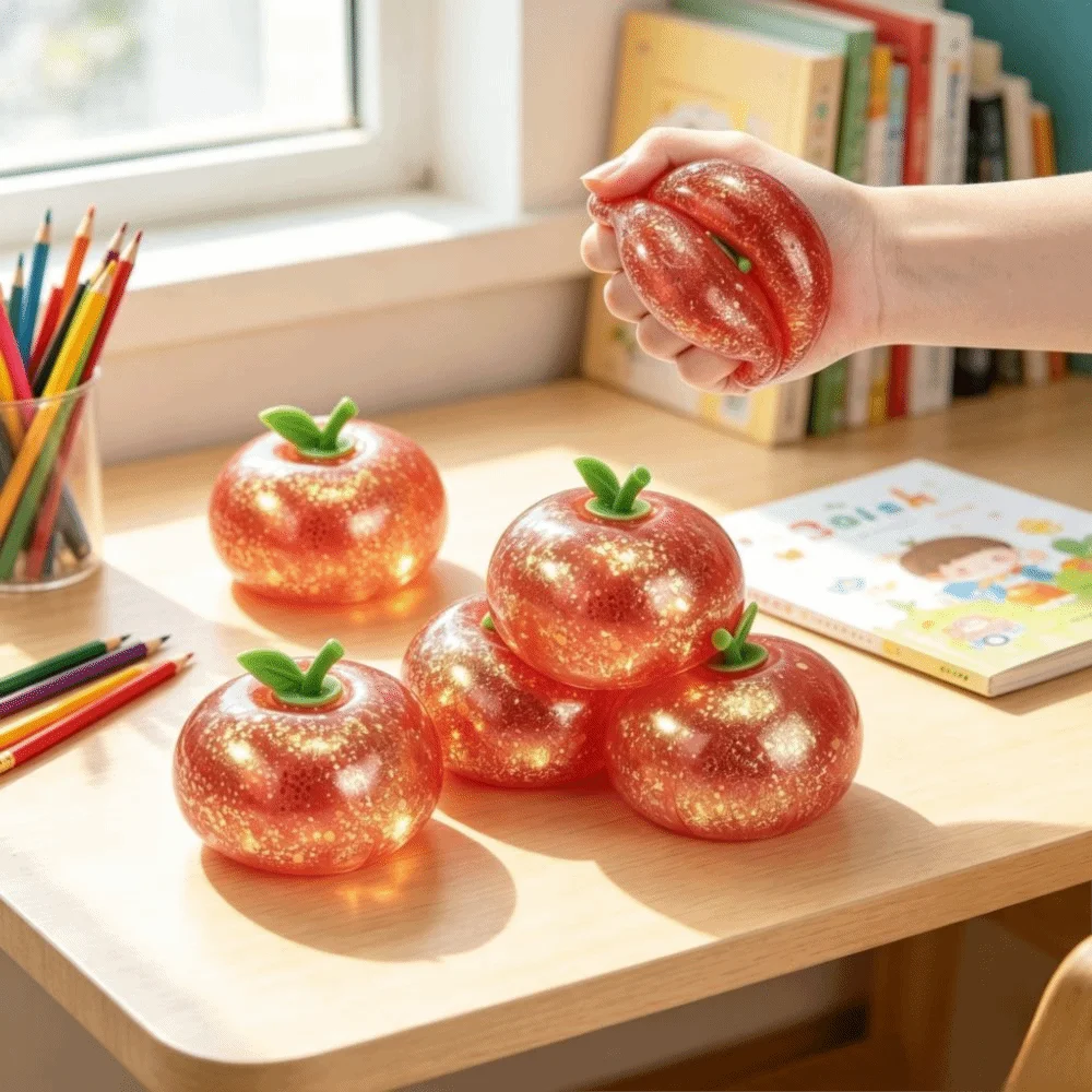 Vent Toy Glitter Reduce Presure Toy Slow Rebound Fruit Squishy Toy Non-Bounce Plasticity Squeeze Toys Relieve Anxietys