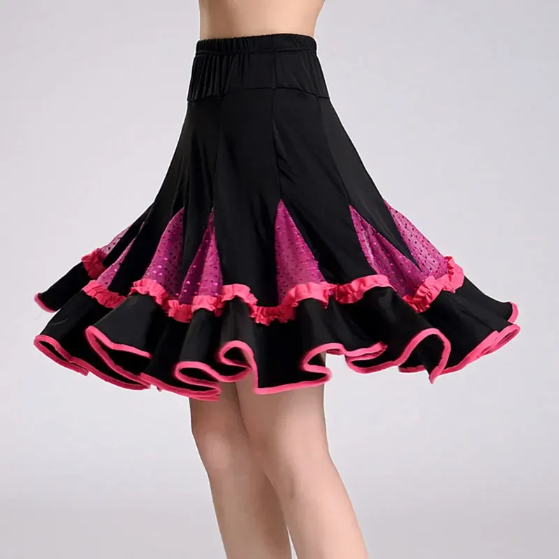 Falda de baile moderno para mujer, traje de Flamenco, salón, Vals, práctica de baile, Swing grande