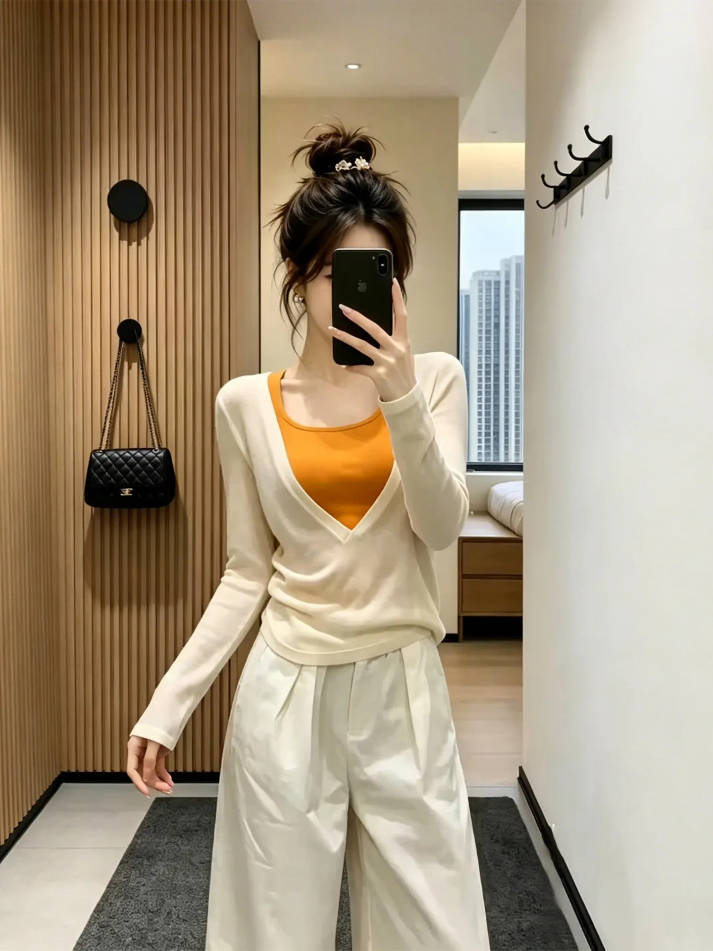 

Summer New Style Women's Pure Color Knitted Long Sleeve Strap Two-Piece Set Breathable Lightweight Casual Commute Fashion