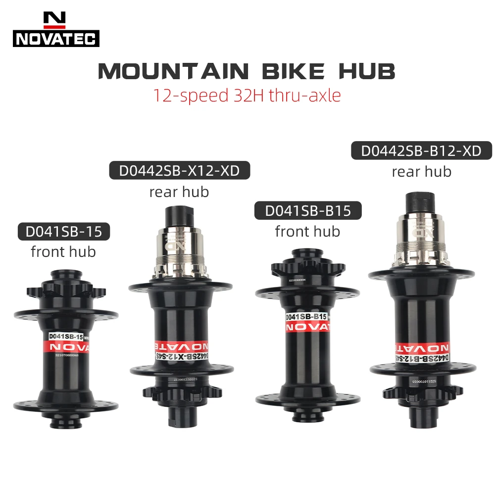 Novatec Hub D041SB D042SB-XD 32h Mtb Bicycle Wheel hub 32 Holes K7 Cube 12V Rear Bike hub 12X148MM 12X142MM Freehub for Shimano