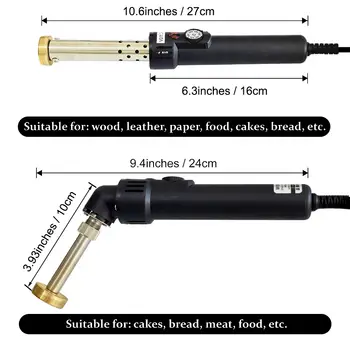 Zakázková elektrická žehlička na branding s regulací teploty, ražba, ohřívač, dřevo, ruční práce, kůže, dort, jídlo, nastavitelná teplota žehličky 8 nejlepší prodej žehlička na cejchování dřeva - №1