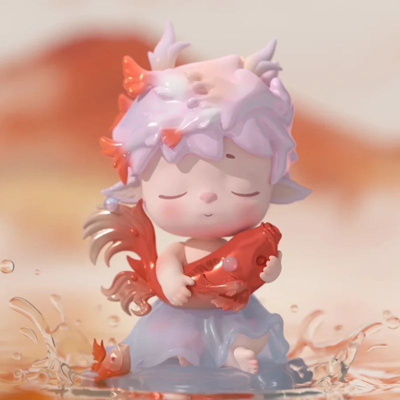 Autêntico mimi a poesia do tempo em fourn estações série caixa cega brinquedo bonito ornamento figura criativa item colecionável