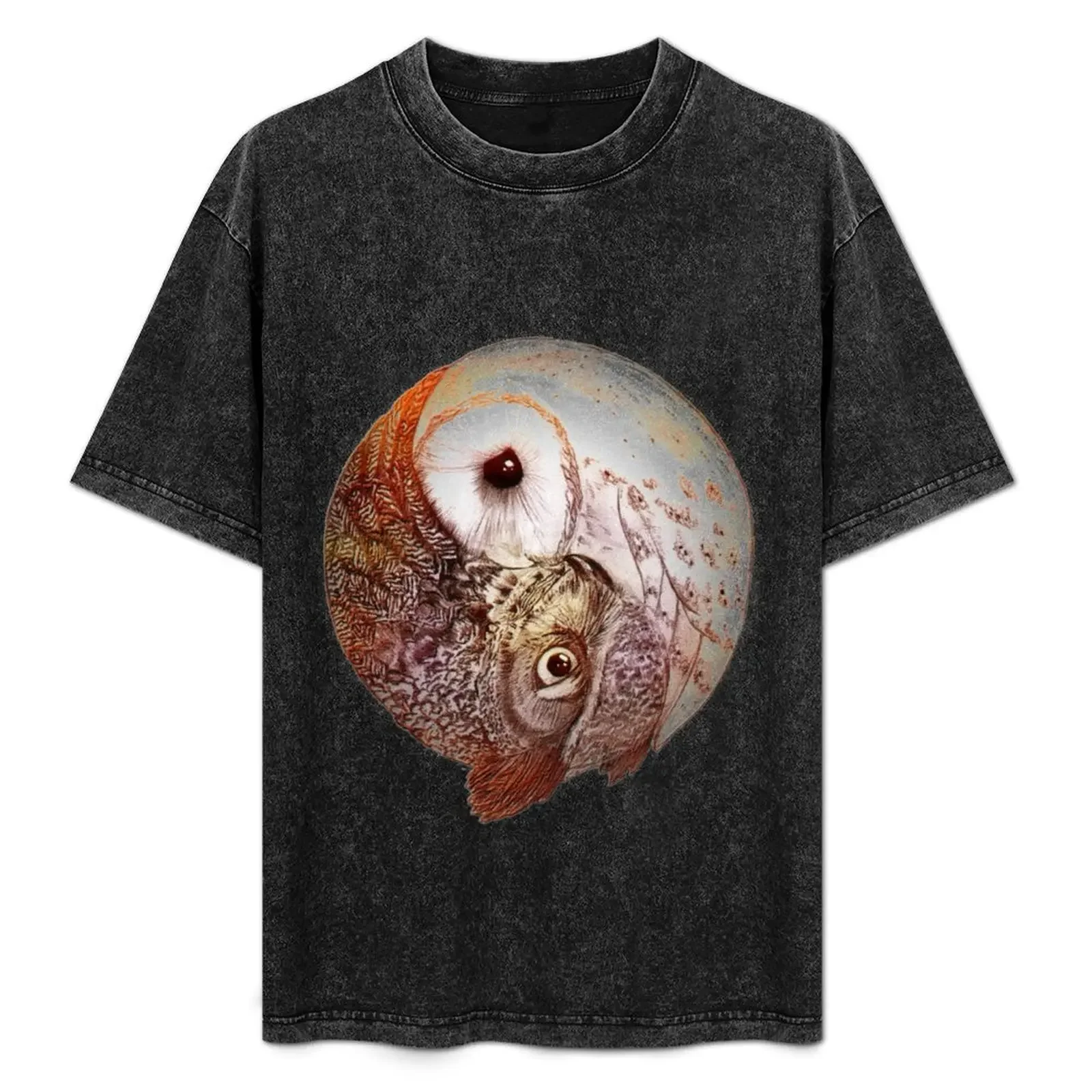 

Yin Yang Owl T-Shirt plus size tops anime stuff blue lock men tshirt