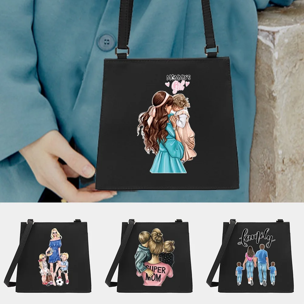 

Квадратная сумка через плечо с регулируемым плечевым ремнем, серия с принтом для мамы, высококачественный многофункциональный пакет для хранения на работу