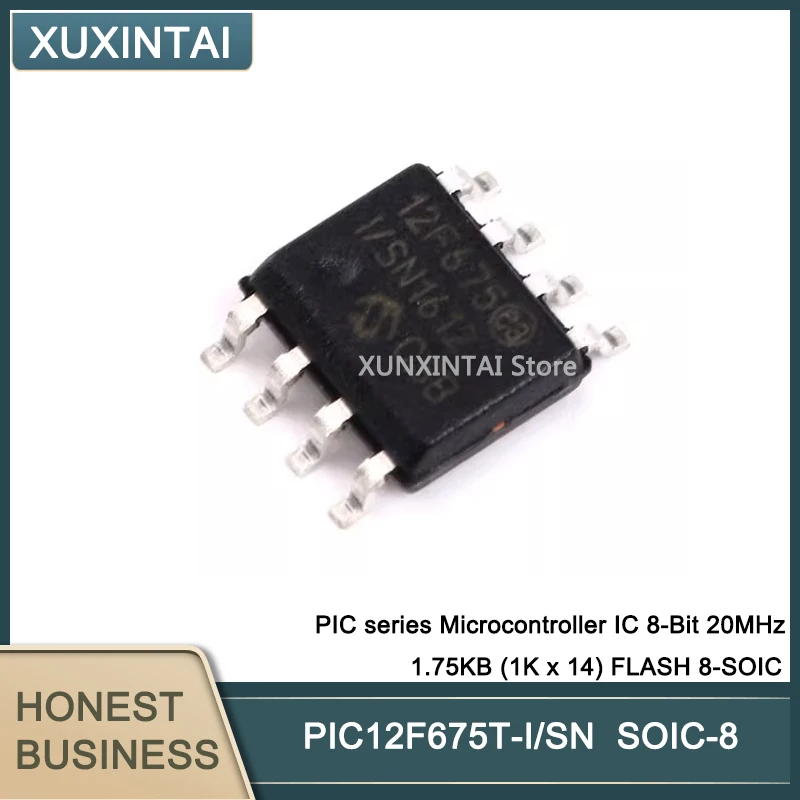 10Pcs/Lot New Original PIC12F675T-I/SN  PIC12F675-I/P  PIC12F675T PIC series Microcontroller IC 8-Bit 20MHz 1.75KB  FLASH 8-SOIC