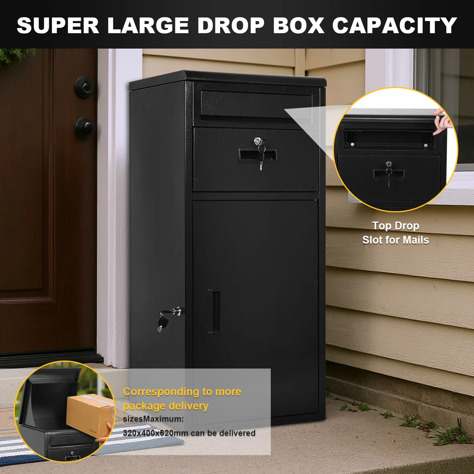 Package Delivery Box with Lock Outdoor Package Delivery for Porch House Package Deliveries