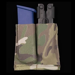Tactical Single/Double 9mm Magazine Pouch for G17 19 M9 SIG P226 Pistol Mag Holster Flashlight Knife Holder Outdoor Hunting