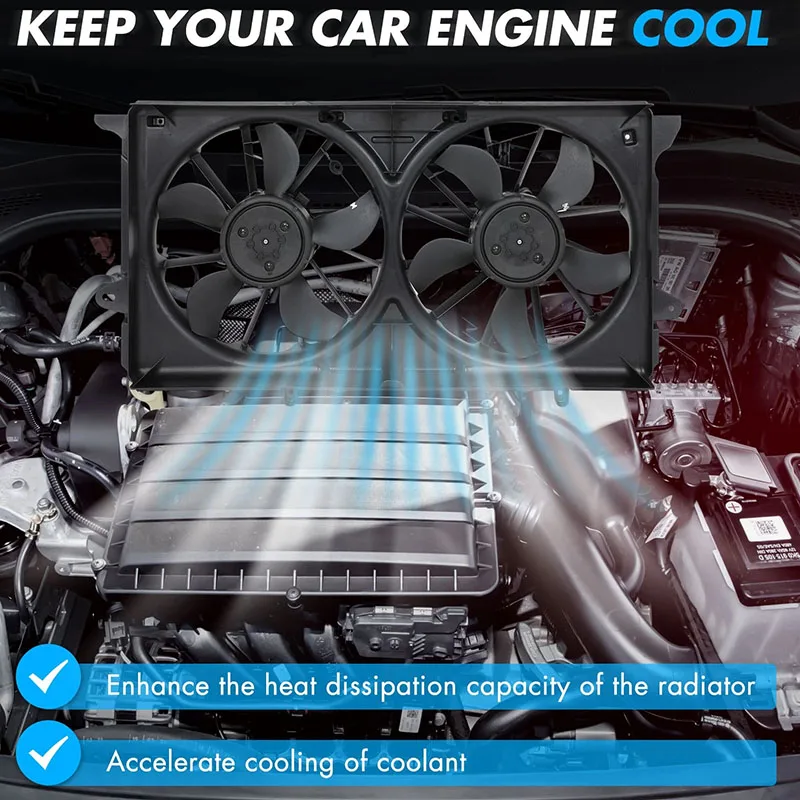For Chevrolet Silverado 1500 2014-2018, Tahoe Suburban 1500 2015-2020 Radiator Cooling Fan Assembly OE GM3115291 23123633