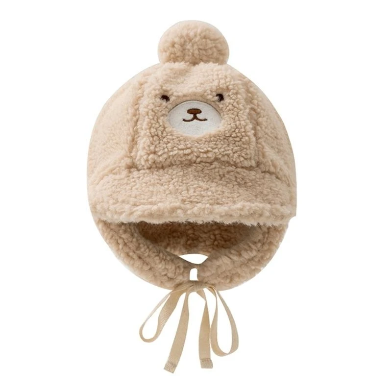 

J15U Baby Leifeng Hat Infant Warm Bonnet Caps Trapper Hat for Winter Comfort and Warmth in Cold Season Outdoor Activity