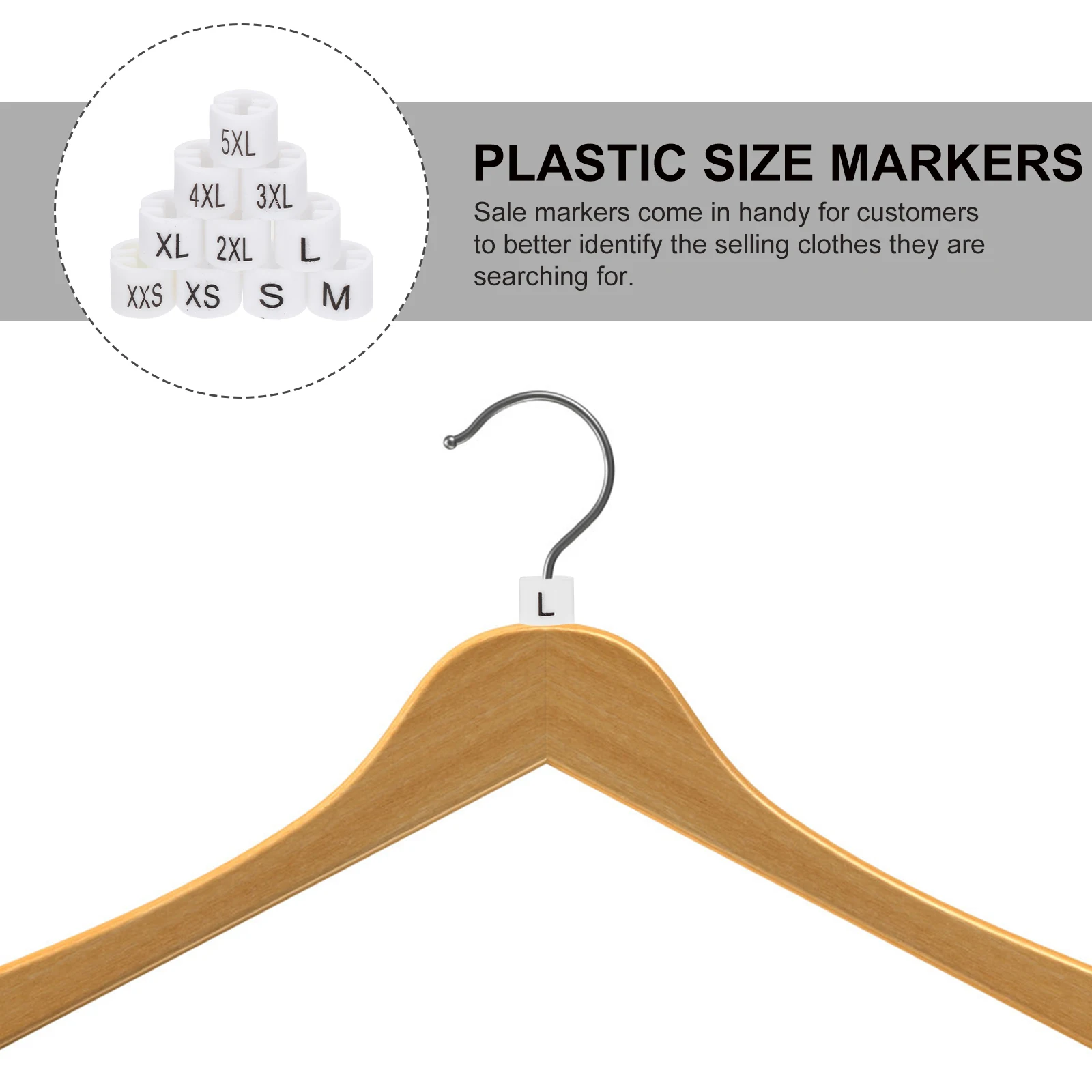 

100 Pcs Size Buckle Clothing Tags for Hangers Clothes Markers Suite Plastic Baby