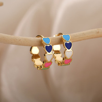 Heart Stainless Steel Earrings for Women Waterproof Gold Color Earrings 2024 Trend Aesthetic Ear Piercing Jewelry Freeshipping
