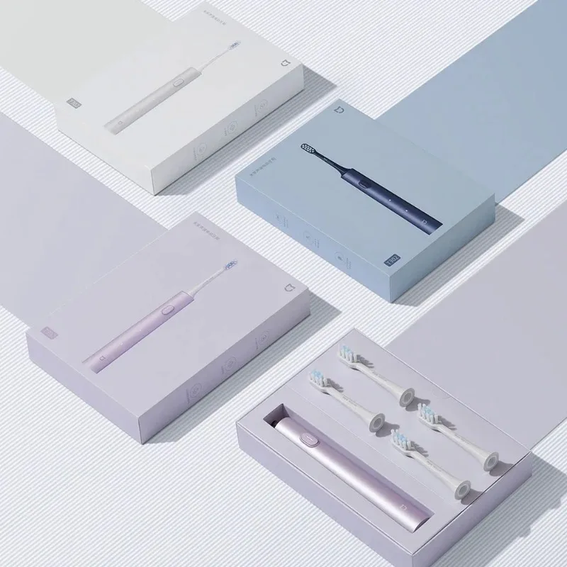 XIAOMI Mijia Cepillo de dientes eléctrico sónico T302 3 colores 4 cabezales IPX8 resistente al agua 360 °   Carga inalámbrica 4 modos Limpieza de dientes