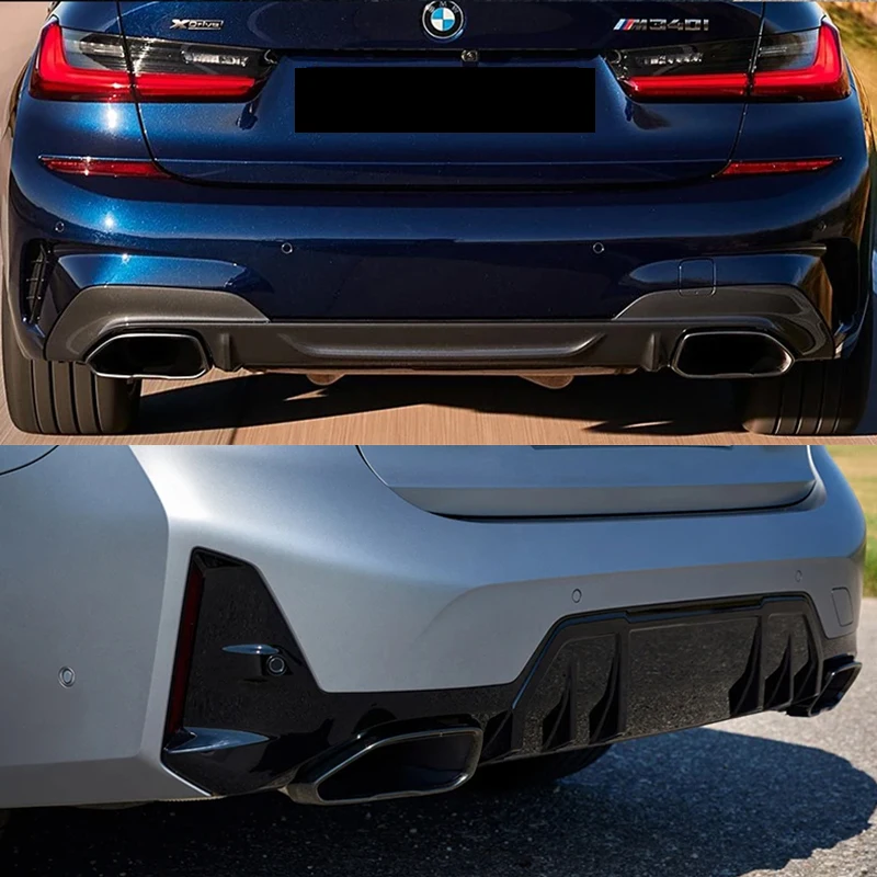 لسيارات BMW 3 Series G20 G21 M340i 2019 إلى 2024 حقيقية سيارة العادم مربع ميناء أسود العادم الخمار فوهة #2