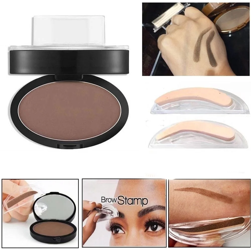 Awesome Lazy Makeup Eyebrow Powder Brow Stamp Convenient Universal Printed Seal Tools