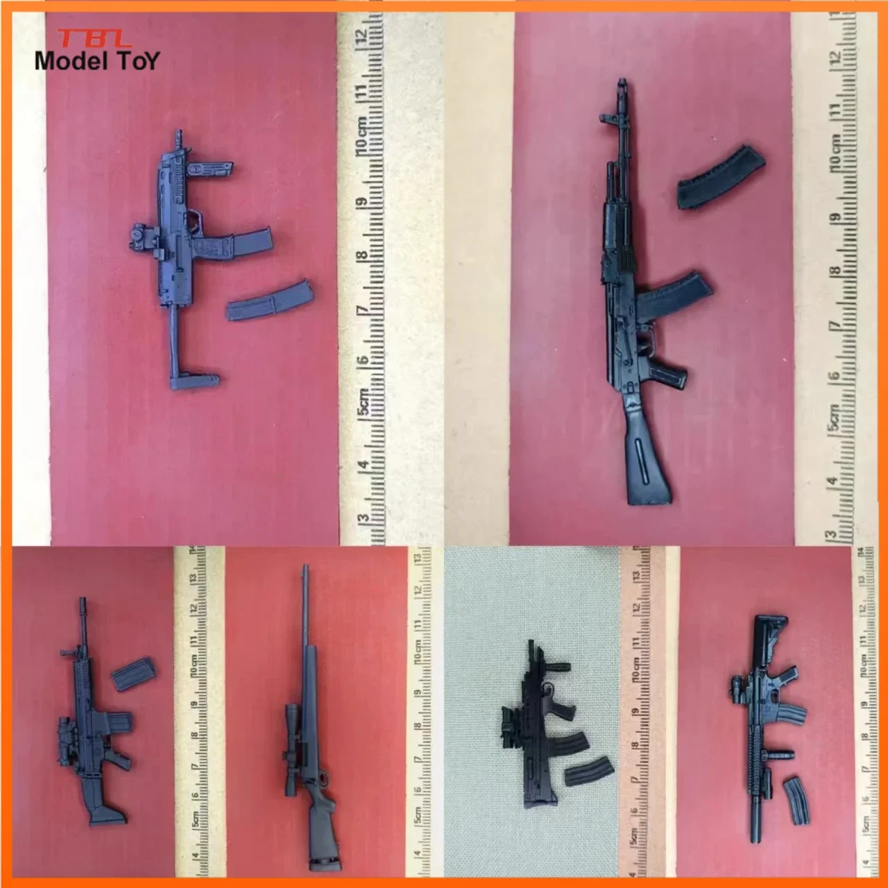 1/12 Scale MP7 AK74M SCAR M24 L22 MK-18 Plastic Mini Gun Model Weapon Scene for 6in Shf Figma Doll Toys Accessory