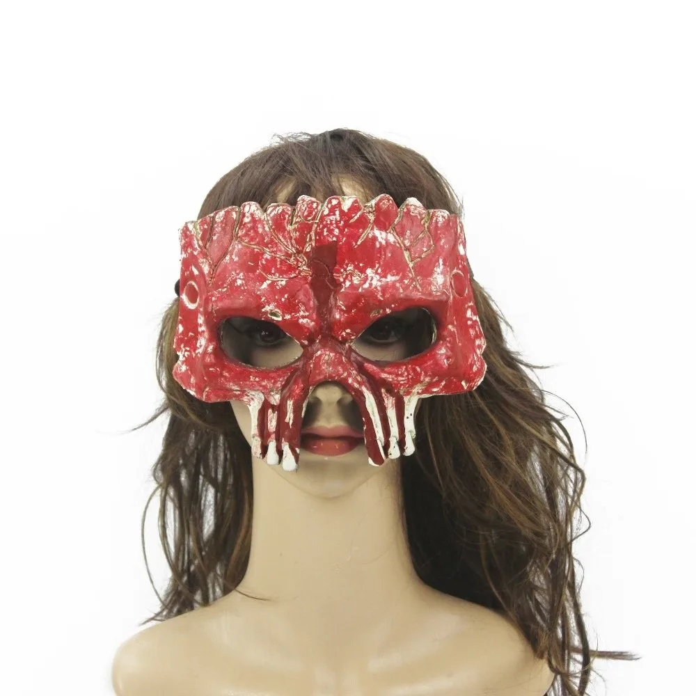 Gótico meia face máscara de halloween festa adereços pu espuma máscara de crânio de halloween cosplay suprimentos máscara de esqueleto masculino