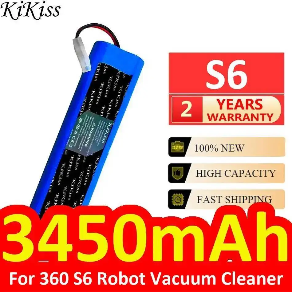 

3450mAh For 360 S6 Robot Vacuum Cleaner High Compatibility Reliable Power Supply Robotic Vacuum Cleaner Accessories Battery