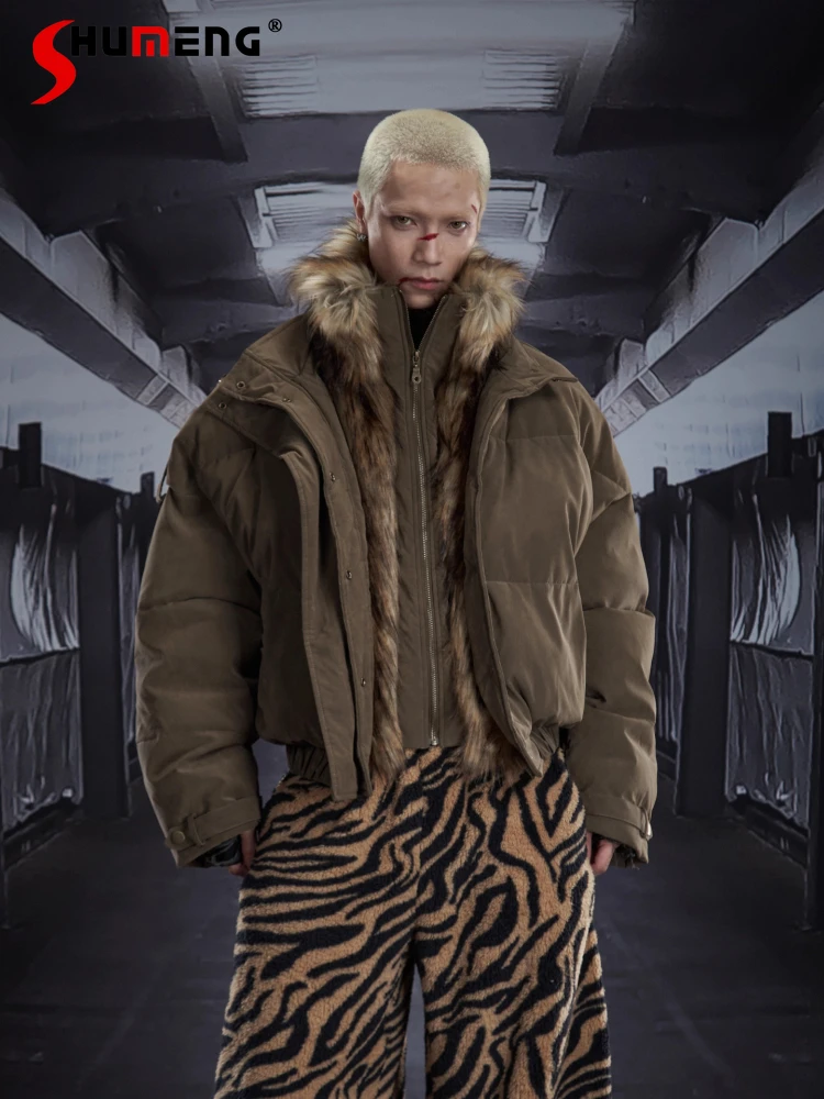 

Men's 2025 Winter New Fashion Loose Comfort Zipper Parkas Long Sleeve Solid Color Coats Male Handsome Long Sleeve Stylish Parkas