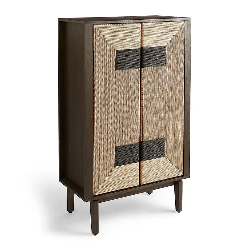 

Retro solid wood dining side cabinet Nordic design antique locker storage B & B home