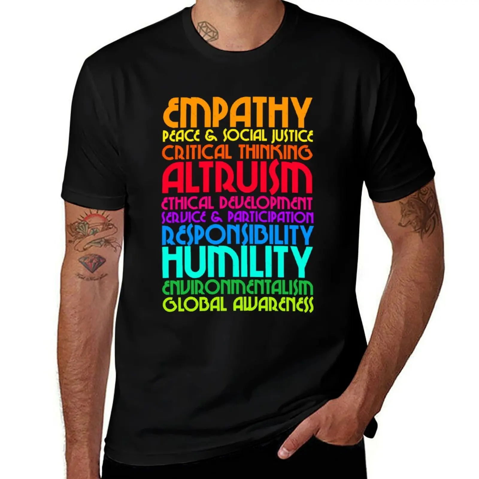 The Ten Commitments Humanist Values T-Shirt All Match Basic Short Sleeve Top