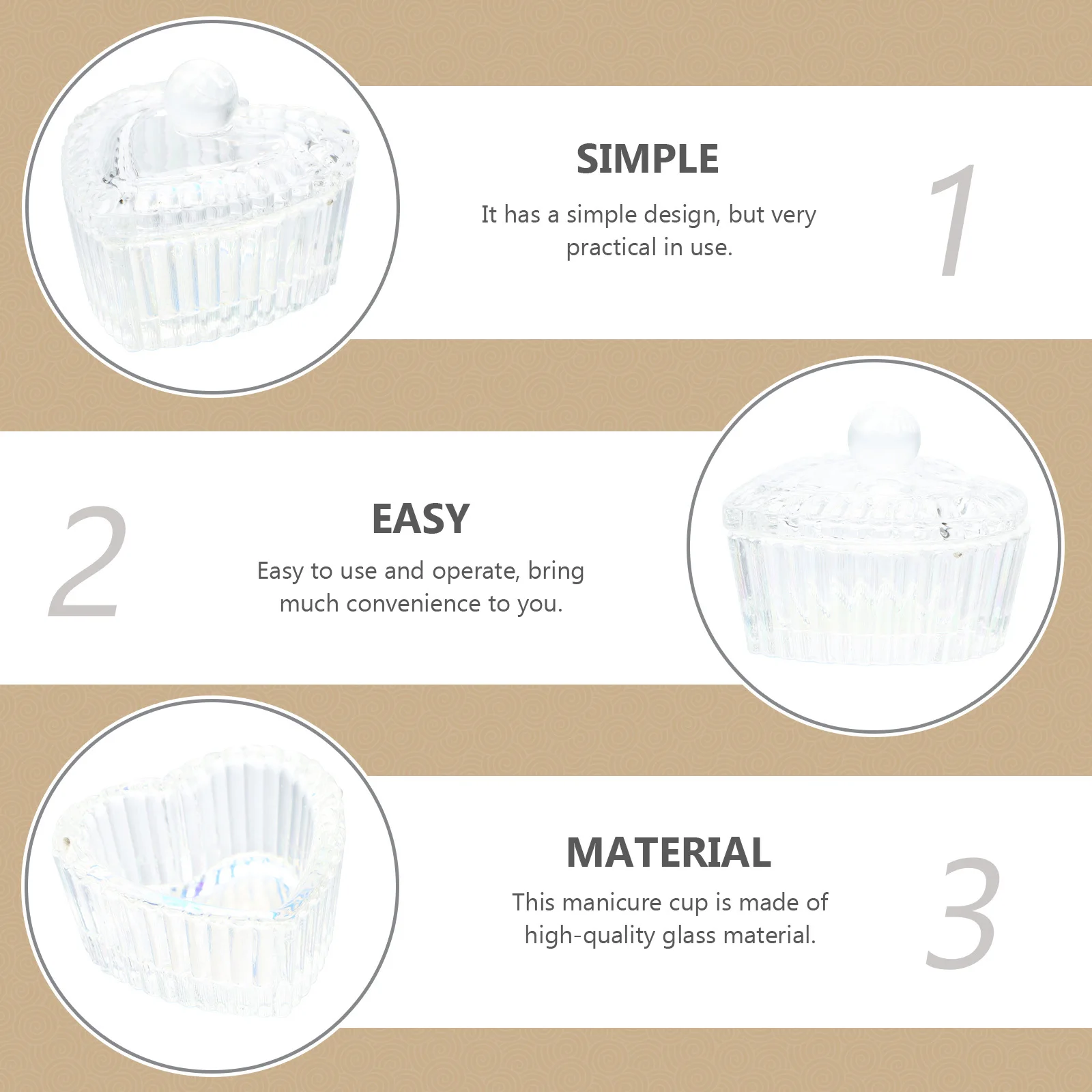 

2Pcs Clear Manicure Crystal Cups Mini Glass Bowls for Nail Salon Powder Liquid Mixing Nail Art Use Manicure Crystal Cups