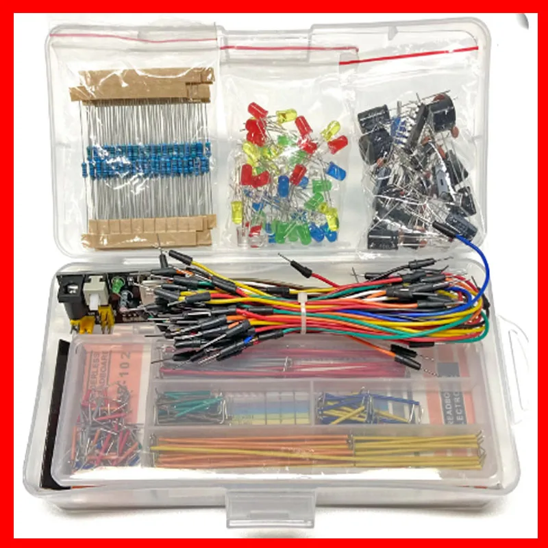 ابدأ 830 مجموعة اللوح MB-102 لحزمة مكونات UNO R3 المبتدئين مكونات إلكترونية مُكثَّف كهربائيًا المقاوم led #4