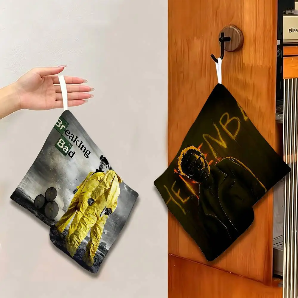 Heisenberg Breaking Bad Polyester Cotton Hand Wiping Towel, Hanging Design, Durable for Household Restaurant Toilet Use
