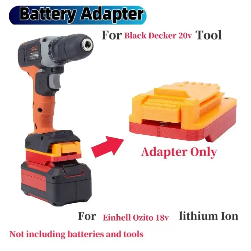 

For Ozito For Einhell 18v Lithium Battery Adapter Converter Converter To Black Decker Power 20v Brushless Tool(No Battery Tool )