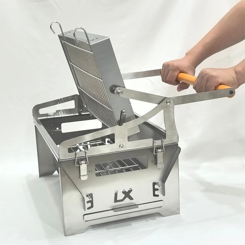 Flip-Style Grill Outdoor Camping Detachable Rotating Grid Grill Double-Sided Flip Two-Tier Top and Bottom Grilling view 6