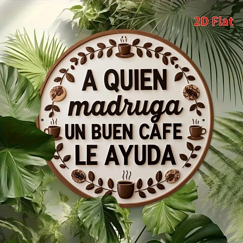 2D Retro Spanish-Style Wooden Circular Disc Wall Decor Home Country Farmhouse Cafe Restaurant Hanging Artifacts Round Ornament