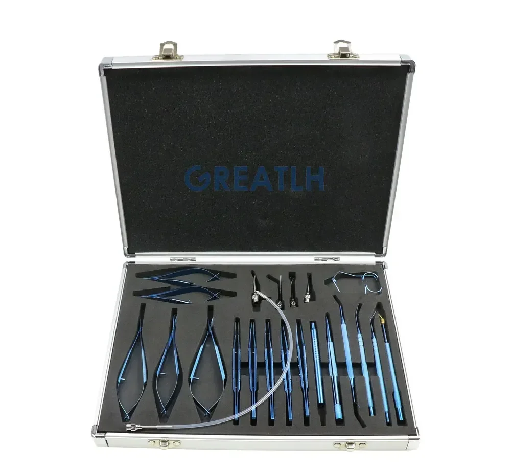 21 pcs ophthalmic surgery kit Titanium Cataract Set for Ophthalmic Cataract Surgery Instruments