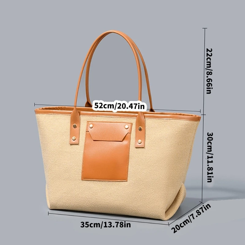 

652F Stylish Bohemian Shoulder Bag with Large Capacity and Woven Design Beach Bags Holiday Handbag for Fashion Women
