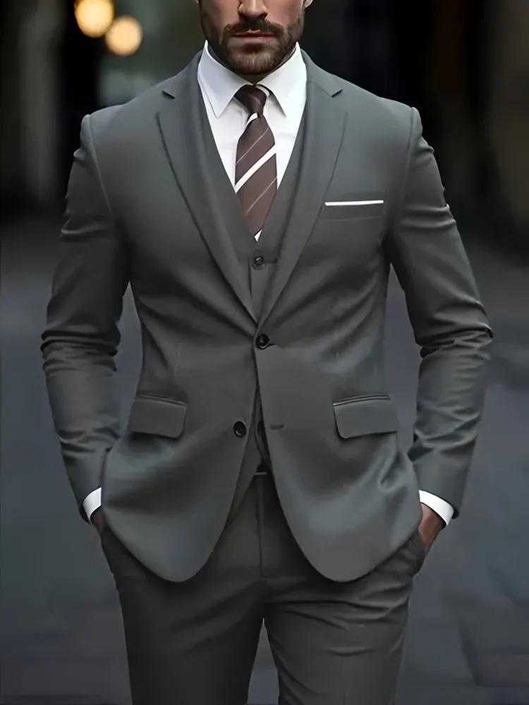 

Elegant Men's Suit Slim Fit Tuxedo Set for Weddings & Formal Occasions, Perfect for Office Meetings and Elegant
