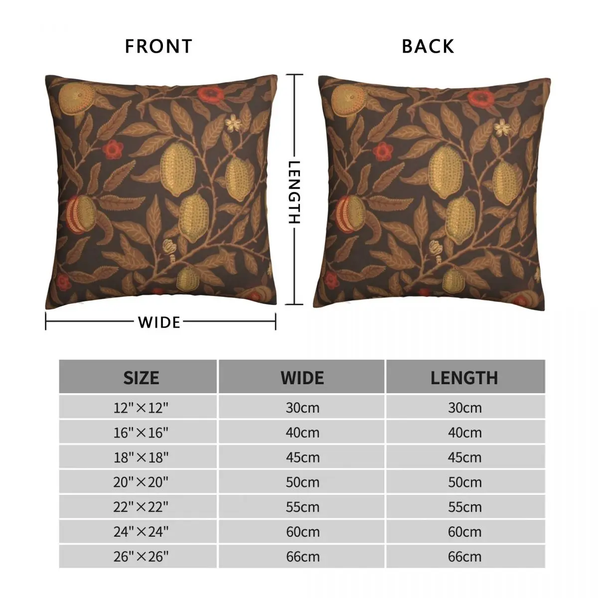 William Morris Honeysuckle Fruits Pillowcase Polyester Linen Velvet Pattern Zip Decor Throw Pillow Case Home Cushion Cover