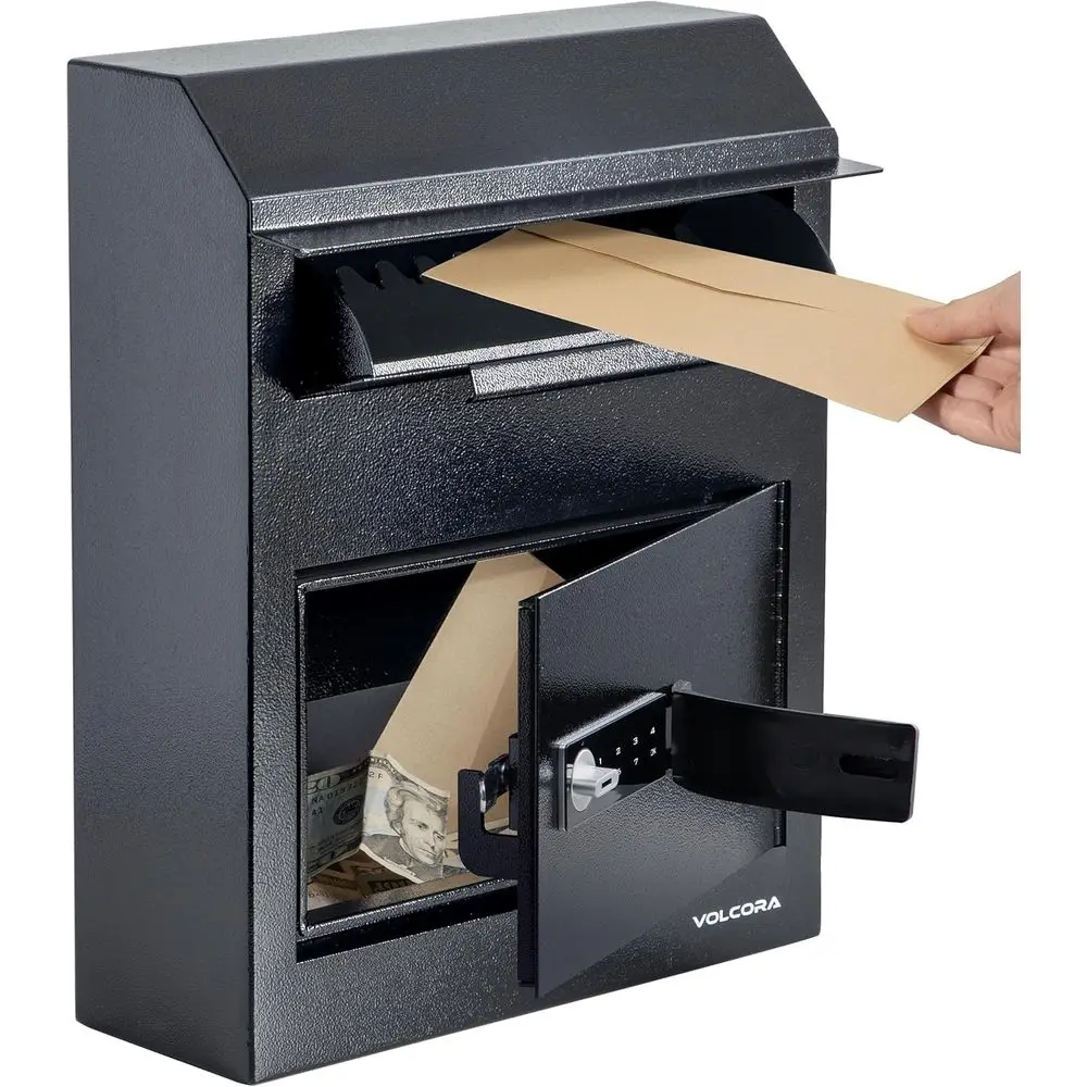 

Key Drop Box with Lock, Drop Slot Depry Sae Box Digital Keypad, Outdoor Waterproo Money Drop Sae or Busin, Cash Drop Box, Wall M