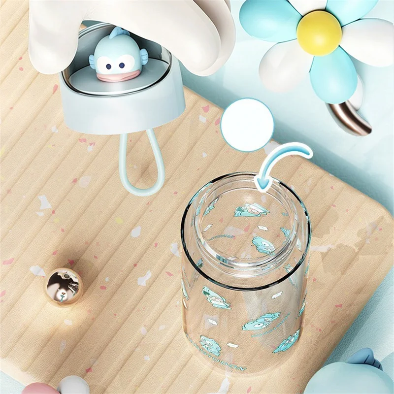 X&W Kawaii Sanrio Transparent Cup Cartoon Hello Kitty Kuromi Dolls Plastic Water Bottle Summer Cold drink cup For Outdoor Office view 3