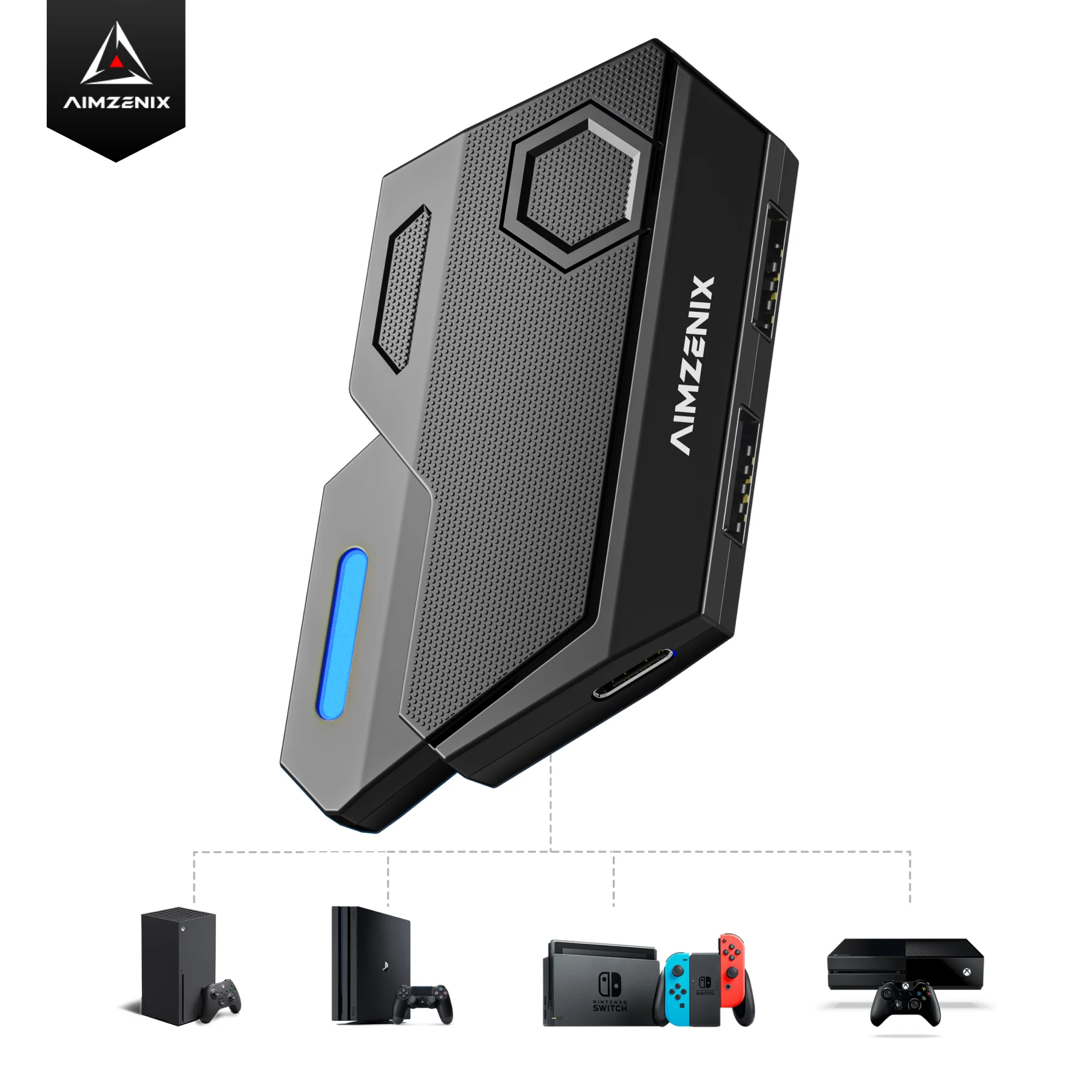 Aimzenix Gaming K&M Converter/Adapter for PS4, PS3, Xbox one, XSX, XSS, N-Switch, Plug and Play, for FPS/TPS/STG/RTS Games