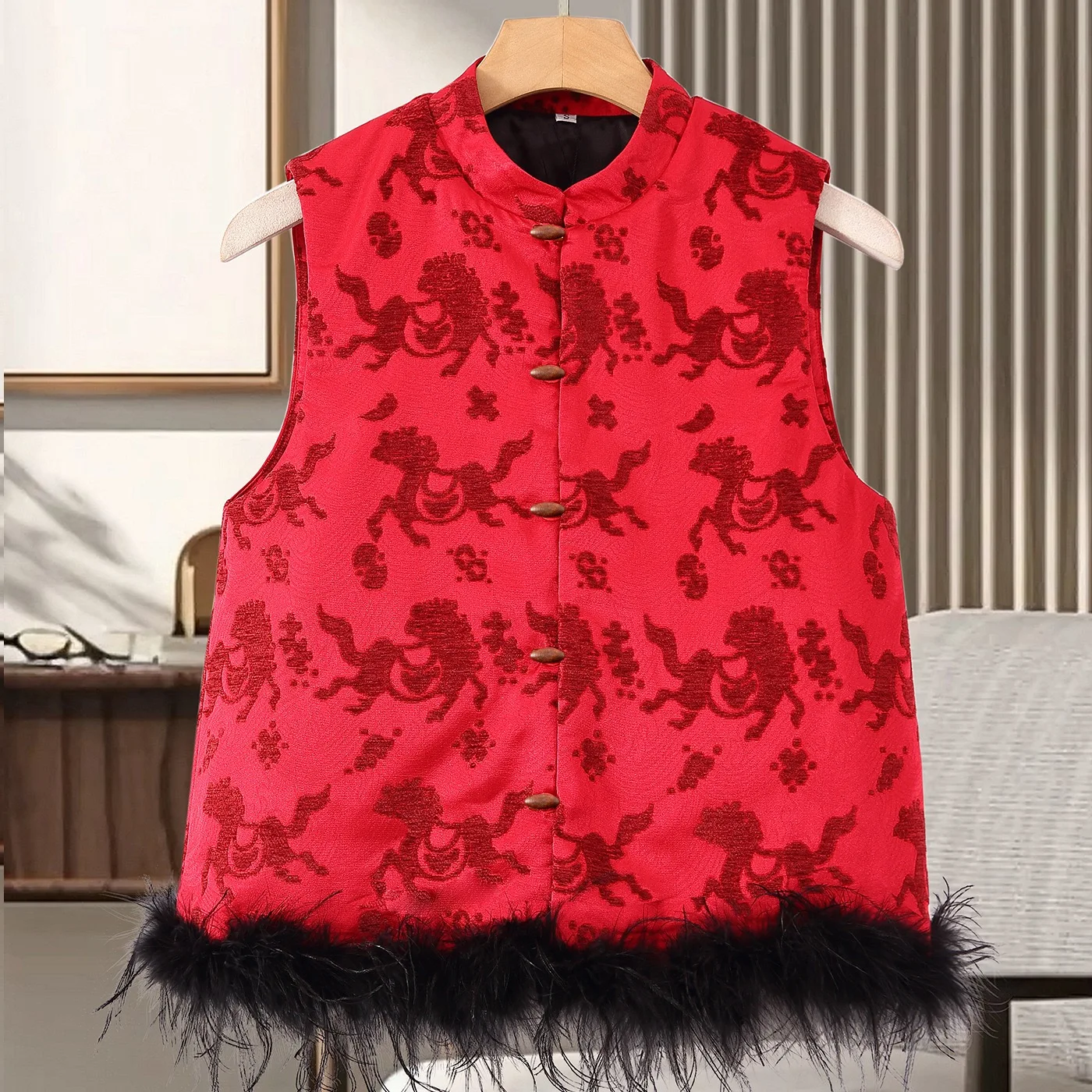 

Winter New Year Festival Chinese Women Traditional Waistcoat