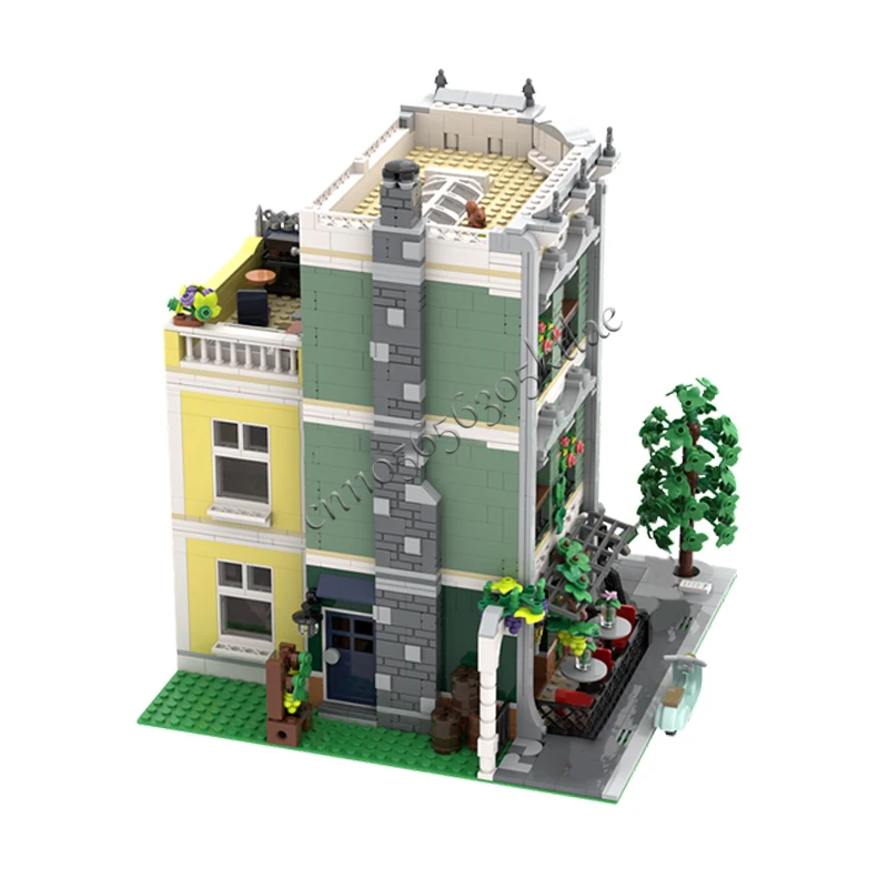 2570 PCS City Street Scene  Vine Restaurant MOC Customize Modular Building Block Brick Educational Design DIY Holiday Toy Gifts