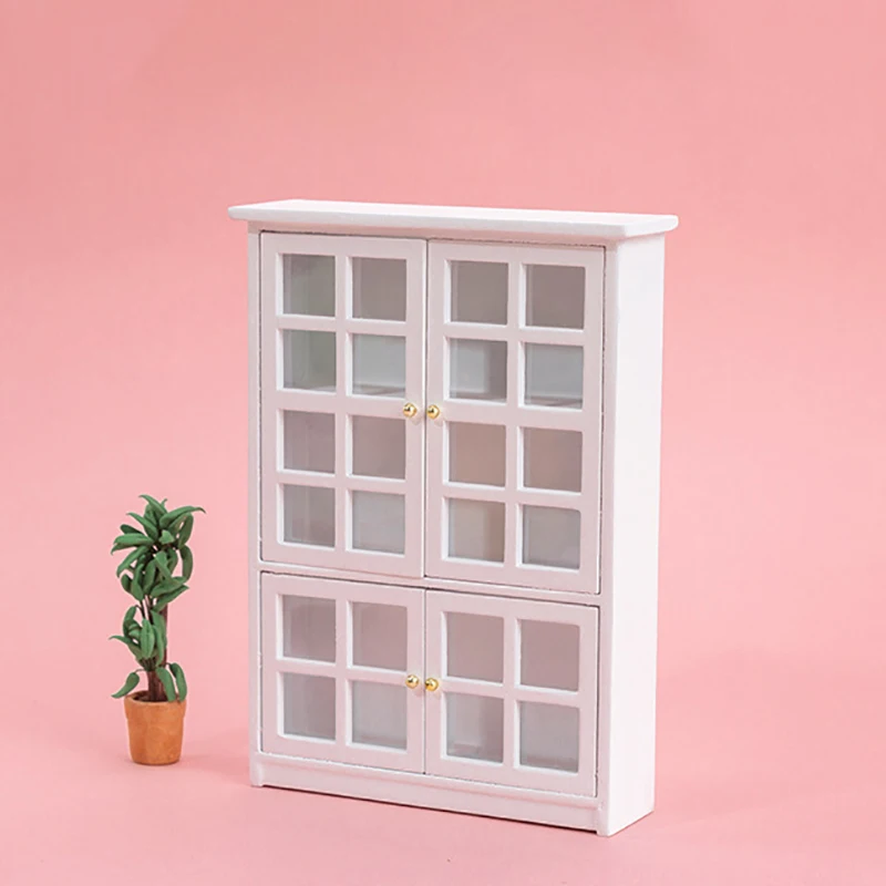 1:12 casa delle bambole mobili in miniatura armadio scaffale armadietti in legno combinazione armadio modello mobili per case delle bambole Decor giocattoli fai da te