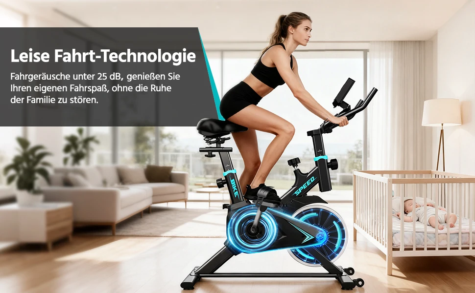 Y-RAIN Indoor-Heimtrainer, Höhenverstellbarer Sitz & Lenker, APP, LCD-Monitor, Maximale Belastung 120KG – Detail 3