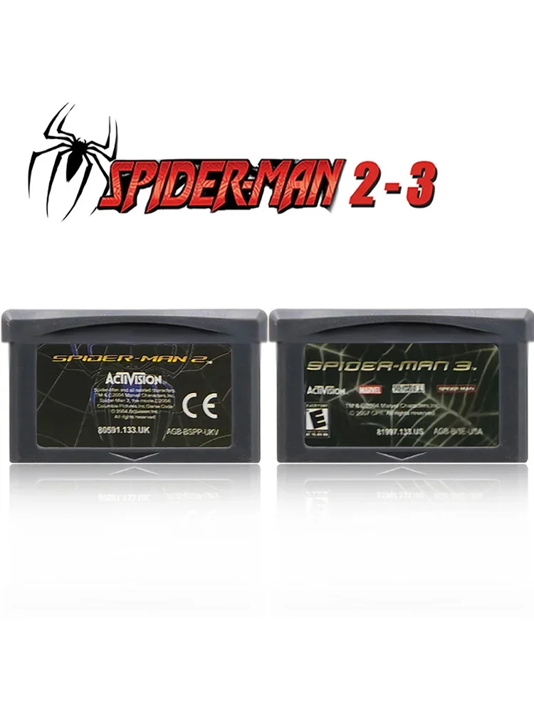 GBA Game SPIDER MAN série 32 bits cartouche de jeu vidéo Console carte SPIDER MAN 2 SPIDER MAN 3 pour GBA/SP/DS