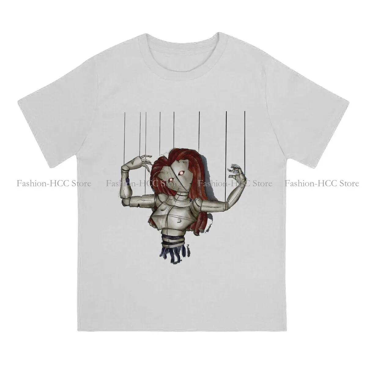 String Puppet Polyester TShirt for Men Broken Basic Summer Tee T Shirt Novelty Trendy