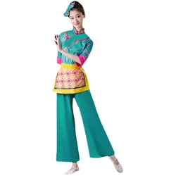 Women's yangge costumes performance costumes new style of traditional village gu tea dance costumes folk dance square dance set