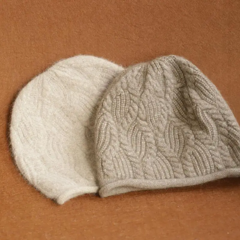 2026 Neue Y2K Herbst-Winter Warme Wollmütze für Damen, Modische Vintage-Kaninchenfellmütze, Vielseitige Faltbare Strickmütze – Detail 5
